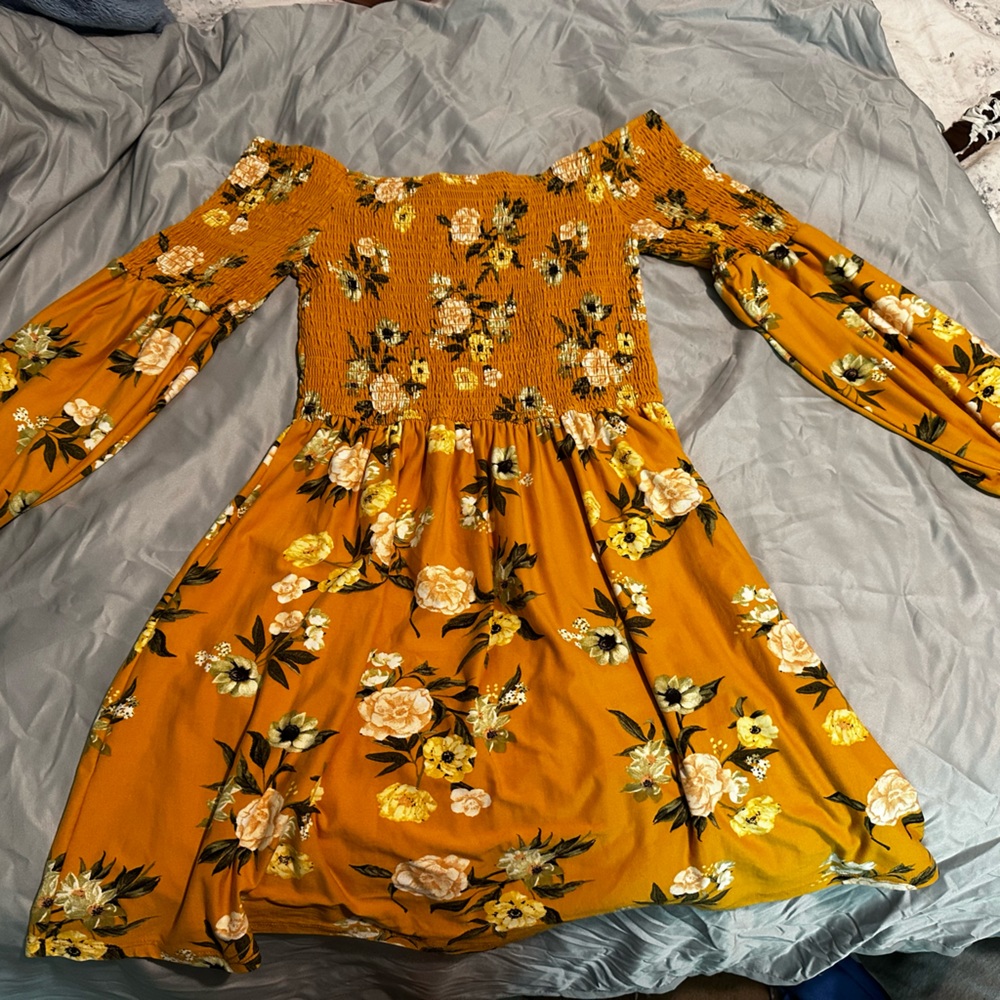 Floral spring off shoulder dress